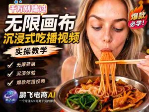 保姆级教程|用AI无线画布做沉浸式吃播,3步直接出片,无线画布工作流,操作简单好上手-晓懂云创