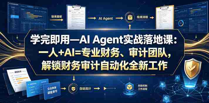 学完即用—AI Agent实战落地课：一人+AI=专业财务、审计团队，解锁财务审计自动化全新工作模式（更新0804）-晓懂云创