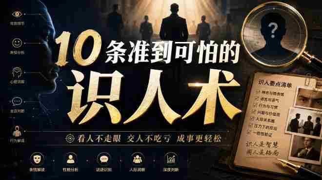 付费文章:10条准到可怕的识人术-晓懂云创