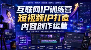 互联网IP训练营，短视频IP打造，内容创作运营-晓懂云创