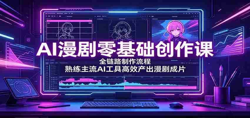 AI漫剧零基础创作课:全链路制作流程,熟练主流AI工具高效产出漫剧成片-晓懂云创
