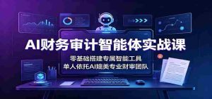 AI财务审计智能体实战课:零基础搭建专属智能工具,单人依托AI媲美专业财审团队-晓懂云创