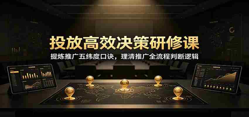 投放高效决策研修课:提炼推广五纬度口诀,理清推广全流程判断逻辑-晓懂云创