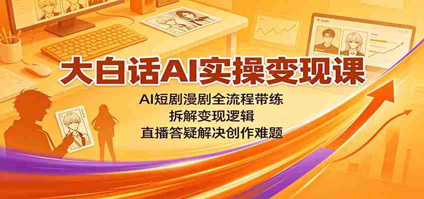 大白话AI实操变现课:AI短剧漫剧全流程带练,拆解变现逻辑,直播答疑解决创作难题-晓懂云创