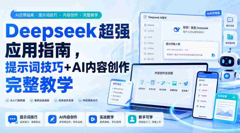 Deepseek超强应用指南,提示词技巧+AI内容创作完整教学-晓懂云创
