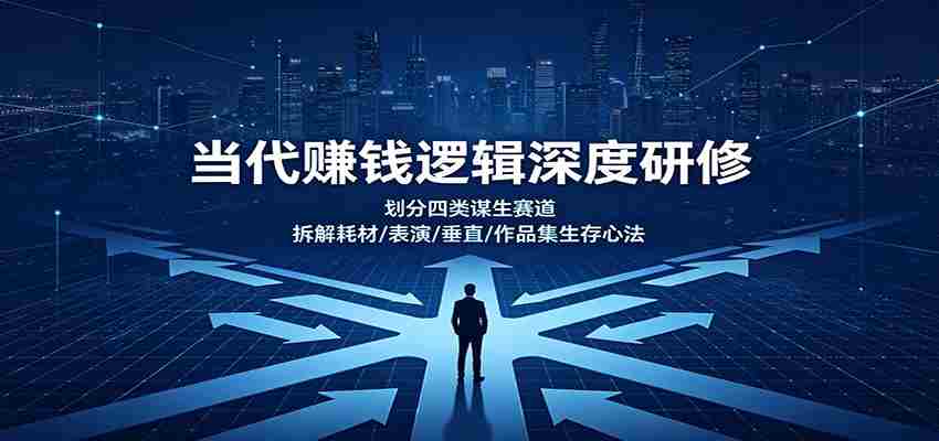 当代赚钱逻辑深度研修:划分四类谋生赛道,拆解耗材/表演/垂直/作品集生存心法-晓懂云创