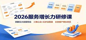 2026服务增长力研修课：拆解五大经营死局，三维心法+五步法搭建长效客户增长体系-晓懂云创