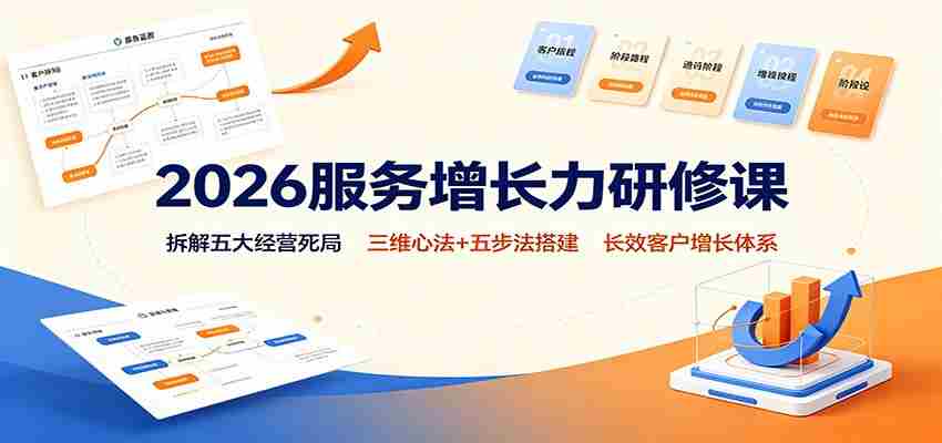 2026服务增长力研修课:拆解五大经营死局,三维心法+五步法搭建长效客户增长体系-晓懂云创