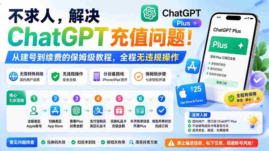 (19898期)不求人,解决ChatGPT充值问题!从建号到续费的保姆级教程,全程无违规操作-晓懂云创