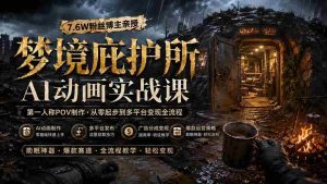 (19886期)梦境庇护所AI动画实战课:7.6W粉丝博主亲授第一人称POV制作,从零起步到多平台发布变现全流程-晓懂云创