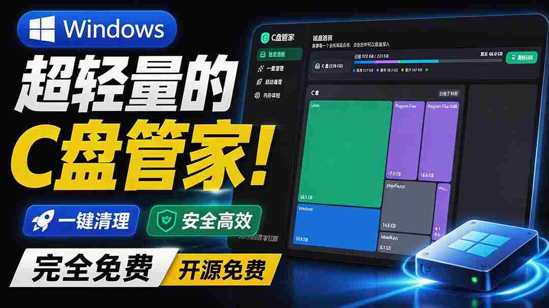 (19750期)Windows 超轻量的C盘管家!超级有特点,支持磁盘分析及清理提醒,2M大小体积,完全免费 C盘管家-晓懂云创