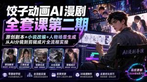 (19910期)饺子动画AI漫剧全套课第二期:原创剧本+小说改编+人物场景生成,从AI分镜到剪辑成片全流程实操-晓懂云创