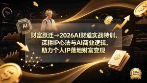 (19547期)财富跃迁→2026AI财道实战特训,深耕IP心法与AI商业逻辑,助力个人IP落地财富变现-晓懂云创