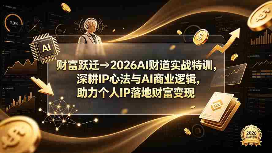 (19547期)财富跃迁→2026AI财道实战特训,深耕IP心法与AI商业逻辑,助力个人IP落地财富变现-晓懂云创