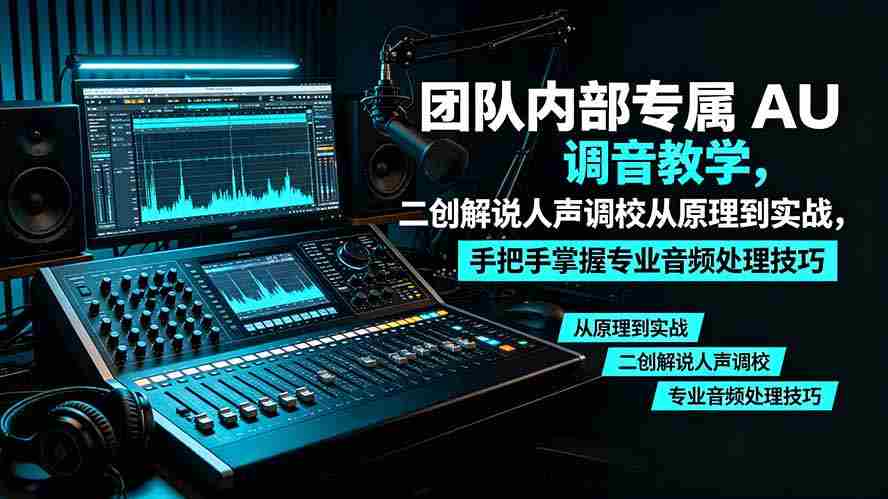 (19517期)某大佬团队内部专属 AU 调音教学,二创解说人声调校从原理到实战,手把手掌握专业音频处理技巧-晓懂云创