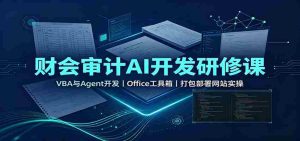 财会审计AI开发研修课:VBA与Agent开发,Office工具箱,打包部署网站实操-晓懂云创