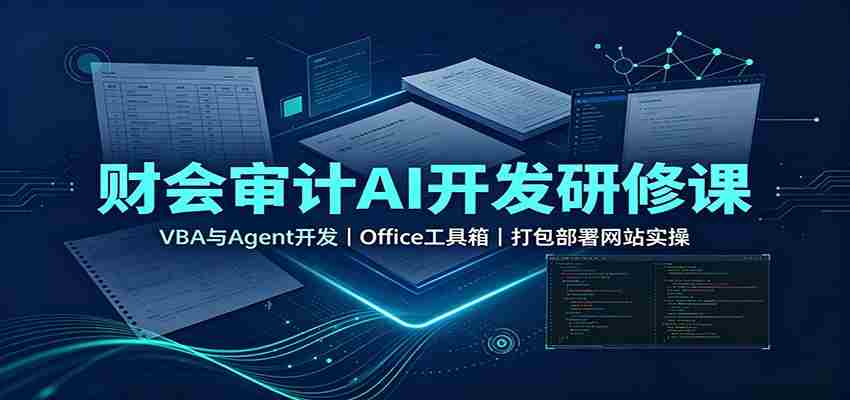 财会审计AI开发研修课:VBA与Agent开发,Office工具箱,打包部署网站实操-晓懂云创