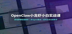 OpenClaw小龙虾小白实战课:群组群聊配置解析,多Agent路由,定时任务全套教学-晓懂云创