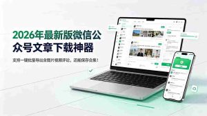 (19486期)2026年最新版微信公众号文章下载神器,支持一键批量导出含图片视频评论,还能保存合集!-晓懂云创
