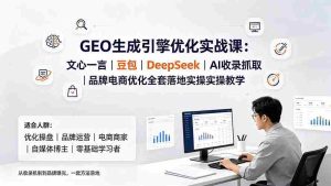 (19456期)GEO生成引擎优化实战课:文心一言|豆包|DeepSeek|AI收录抓取|品牌电商优化全套落地实操教学-晓懂云创