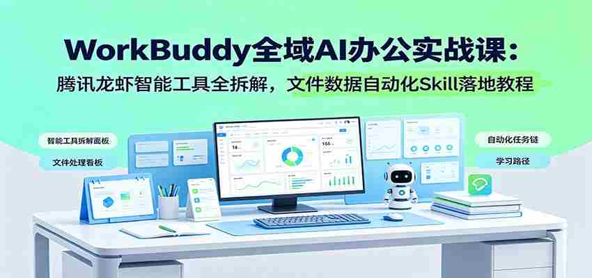 WorkBuddy全域AI办公实战课:腾讯龙虾智能工具全拆解,文件数据自动化Skill落地教程-晓懂云创