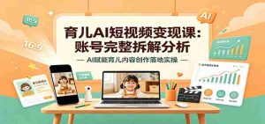 育儿AI短视频变现课:账号完整拆解分析,AI赋能育儿内容创作落地实操-晓懂云创