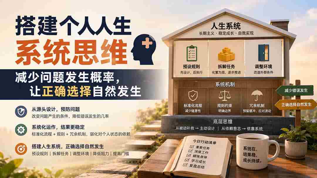 (19985期)付费文章:搭建个人人生系统思维:减少问题发生概率,让正确选择自然发生-晓懂云创