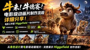 (19987期)牛来!牛德赛!电影级动画片制作流程详细分享!电影工作室Higgsfield一站式创作平台!-晓懂云创