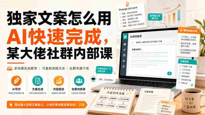 独家文案怎么用AI快速完成,某大佬社群内部课-晓懂云创