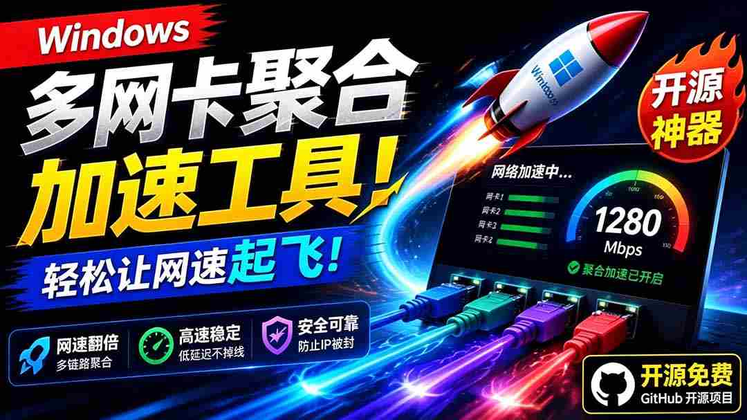 （19375期）Github开源黑科技！多网卡网速聚合加速工具，一键让你的电脑网速起飞，这感觉也太爽了HypoMux-晓懂云创