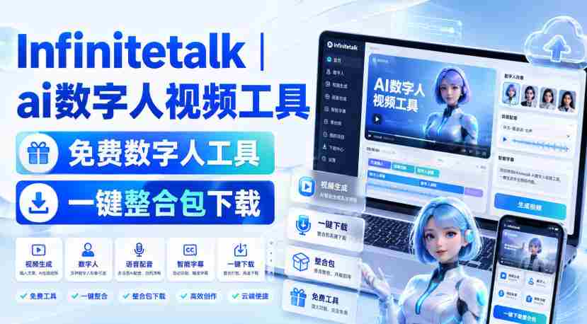 Infinitetalk丨ai数字人视频工具,免费数字人工具,一键整合包下载-晓懂云创