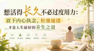 付费文章:想活得长久不必过度用力:放下内心执念,松弛通透才是人生最好的养生之道-晓懂云创