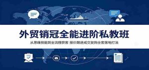 外贸销冠全能进阶私教班:从思维技能到全流程获客,报价跟进成交复购全套落地打法-晓懂云创