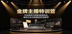 金牌主播特训营:抖音视频号直播间搭建选品,高转化话术直播复盘实操教学-晓懂云创
