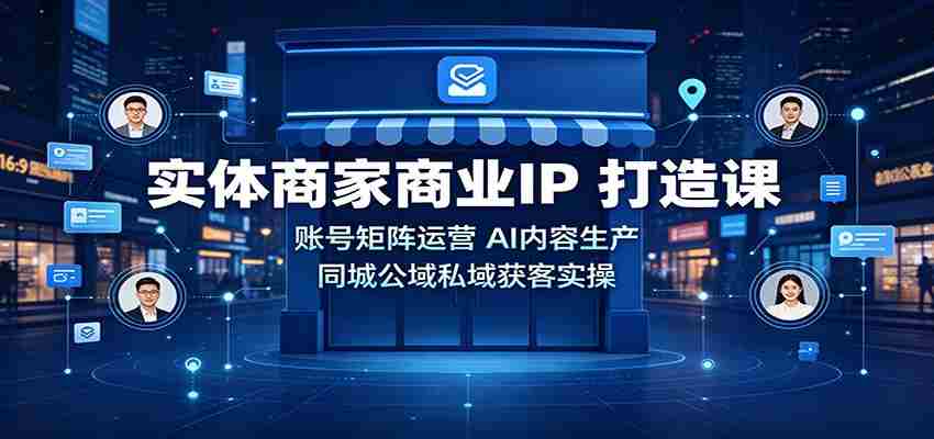 实体商家商业IP打造课:账号矩阵运营,AI内容生产,同城公域私域获客实操-晓懂云创