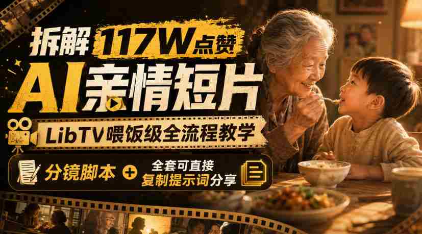拆解117W点赞AI亲情短片,LibTV喂饭级全流程教学,分镜脚本+全套可直接复制提示词分享-晓懂云创