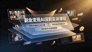 (19187期)副业变现AI漫剧实训课程,智能体辅助生成分镜,参考素材批量出片,轻松制作流量短视频-晓懂云创