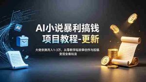 (19293期)AI小说暴利搞钱项目教程-更新,大佬亲测月入1-3万,从零教学短故事创作与投稿变现全套玩法-晓懂云创