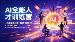 (19295期)AI全能人才训练营:2周掌握文案×图像×视频×PPT×数字人×工作流,超越80%的人-晓懂云创