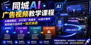 同城AI广告视频教学课程,从基础理论、分行业广告脚本、AI成片制作到同城引流闭环一站式讲透-晓懂云创