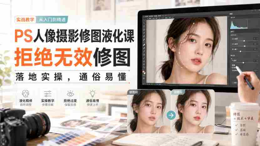 PS人像摄影修图液化课,拒绝无效修图,落地实操,通俗易懂-晓懂云创
