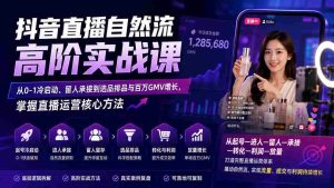 (20058期)抖音直播自然流高阶实战课:从0-1冷启动、留人承接到选品排品与百万GMV增长,掌握直播运营核心方法-晓懂云创