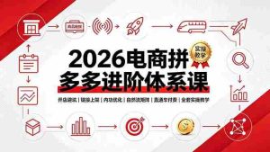 (19206期)2026电商拼多多进阶体系课,开店避坑,链接上架,内功优化,自然流矩阵|直通车付费|全套实操教学-晓懂云创