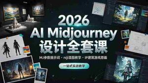 (19209期)2026 AI Midjourney设计全套课,MJ参数提示词niji混图教学,IP建筑游戏原画一站式实战教学-晓懂云创