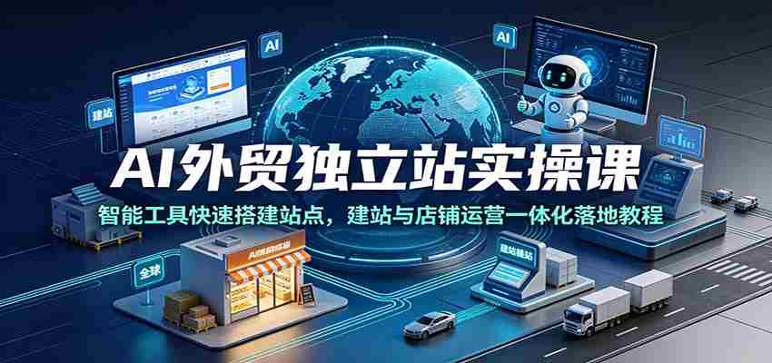 AI外贸独立站实操课:智能工具快速搭建站点,建站与店铺运营一体化落地教程-晓懂云创