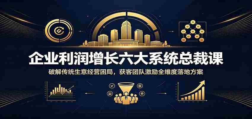 企业利润增长六大系统总裁课:破解传统生意经营困局,获客团队激励全维度落地方案-晓懂云创