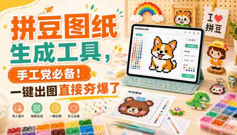 拼豆图纸生成工具,手工党必备!一键出图直接夯爆了-晓懂云创