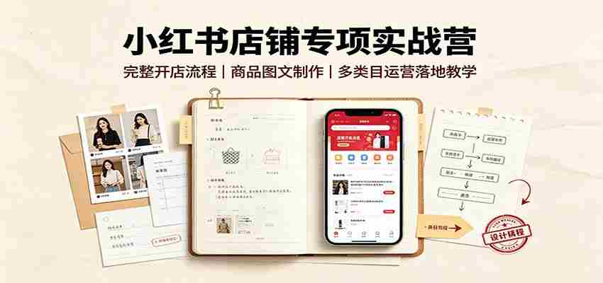 小红书店铺专项实战营:完整开店流程,商品图文制作,多类目运营落地教学-晓懂云创