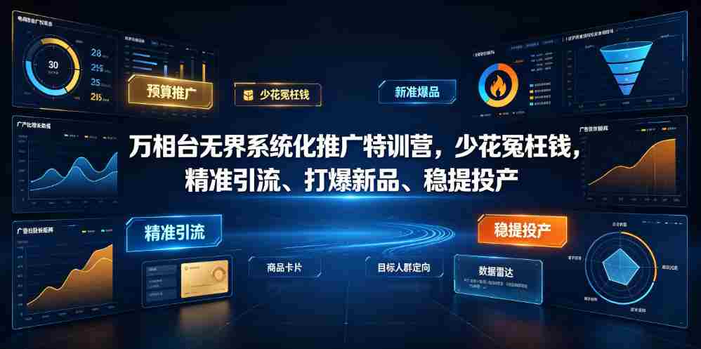 万相台无界系统化推广特训营VI0.0,少花冤枉钱,精准引流、打爆新品、稳提投产(全程录音+字幕)-晓懂云创