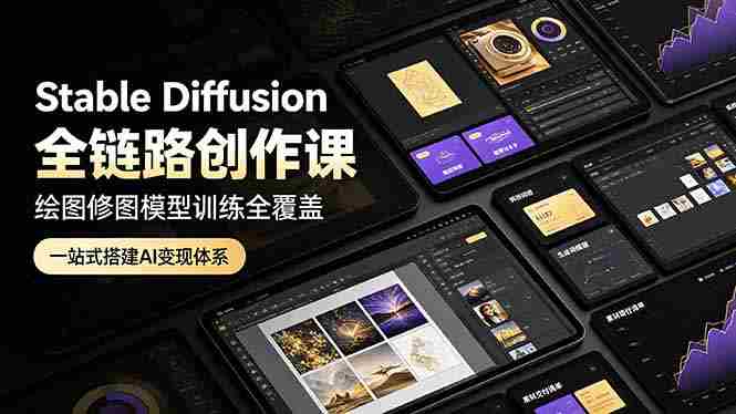 (19154期)Stable Diffusion全链路创作课,绘图修图模型训练全覆盖,一站式搭建AI变现体系-晓懂云创
